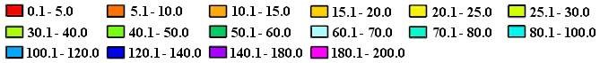 Map Rainfall Color Key