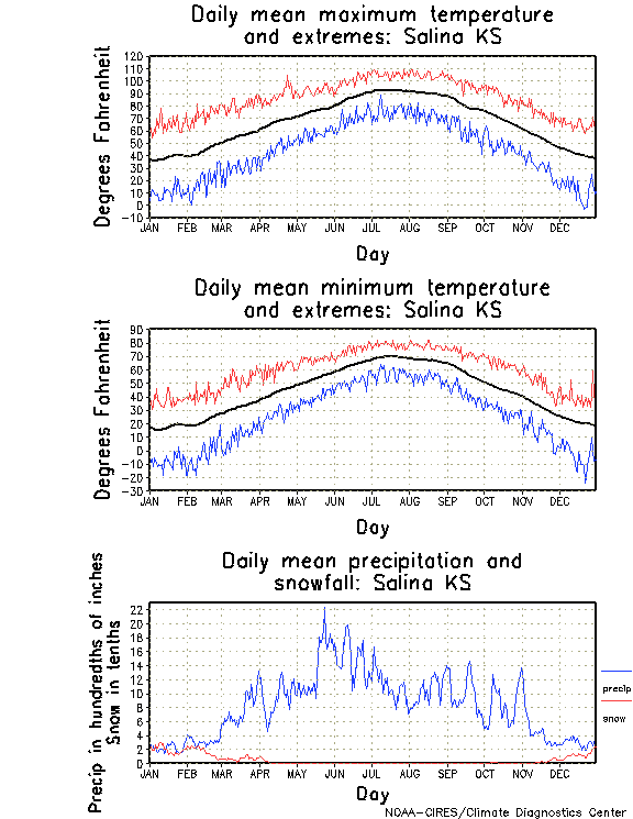 Salina, Kansas Annual Temperature Graph