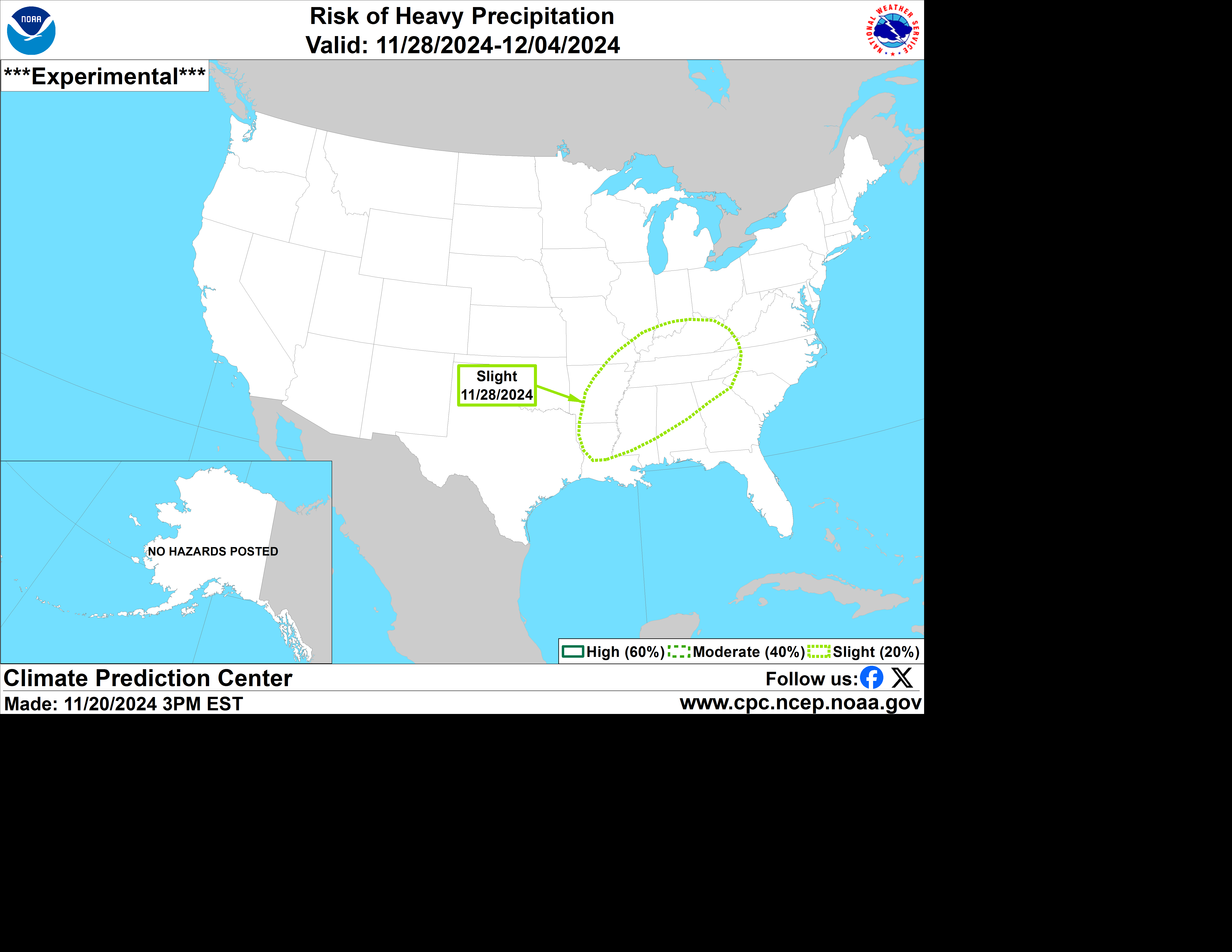 U.S. 7 Day Precipitation Outlook Map