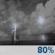 Wednesday Night: Showers and possibly a thunderstorm before 7pm, then showers and thunderstorms likely, mainly between 7pm and 9pm. Low around 61. Calm wind. Chance of precipitation is 80%. Wednesday Night: Showers and possibly a thunderstorm before 7pm, then showers and thunderstorms likely, mainly between 7pm and 9pm. Low around 61. Calm wind. Chance of precipitation is 80%.