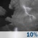 Friday Night: A slight chance of thunderstorms before 7pm.  Mostly cloudy, with a low around 37. West wind 6 to 9 mph becoming north after midnight.  Chance of precipitation is 10%.