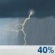 Friday: A 40 percent chance of showers and thunderstorms.  Cloudy, with a high near 57. Northeast wind around 10 mph, with gusts as high as 20 mph. 