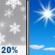 Monday: A 20 percent chance of snow showers before noon.  Sunny, with a high near 50. North northwest wind 10 to 18 mph, with gusts as high as 32 mph. 