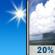 Today: A 20 percent chance of showers after 3pm.  Sunny, with a high near 88. West wind around 6 mph becoming calm. 