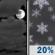 Tonight: A 20 percent chance of snow after 3am.  Mostly cloudy, with a low around 6. East wind around 5 mph. 