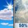 Wednesday: A 50 percent chance of showers and thunderstorms after noon.  Mostly sunny, with a high near 79. East southeast wind 5 to 8 mph becoming southwest in the afternoon. 