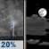 Tuesday Night: A slight chance of showers and thunderstorms before 8pm, then a slight chance of showers between 8pm and 11pm.  Partly cloudy, with a low around 54. Chance of precipitation is 20%.
