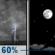 Monday Night: T-Storms likely before 7pm.  Partly cloudy, with a low around 60. Calm wind.  Chance of precipitation is 60%. New precipitation amounts of less than a tenth of an inch possible. 