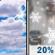 Tuesday: A slight chance of snow showers after noon, mixing with rain after 3pm. Some thunder is also possible.  Mostly sunny, with a high near 53. Breezy, with a west wind 6 to 15 mph, with gusts as high as 31 mph.  Chance of precipitation is 20%.