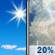 Wednesday: A 20 percent chance of showers and thunderstorms after noon.  Mostly sunny, with a high near 79.