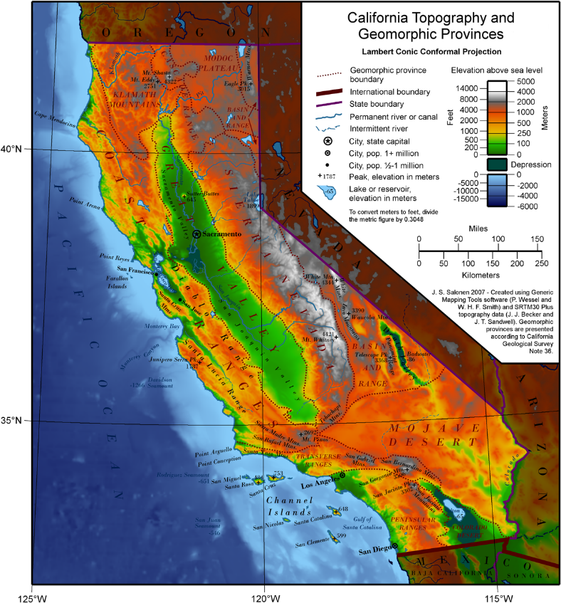 California Topographic Map