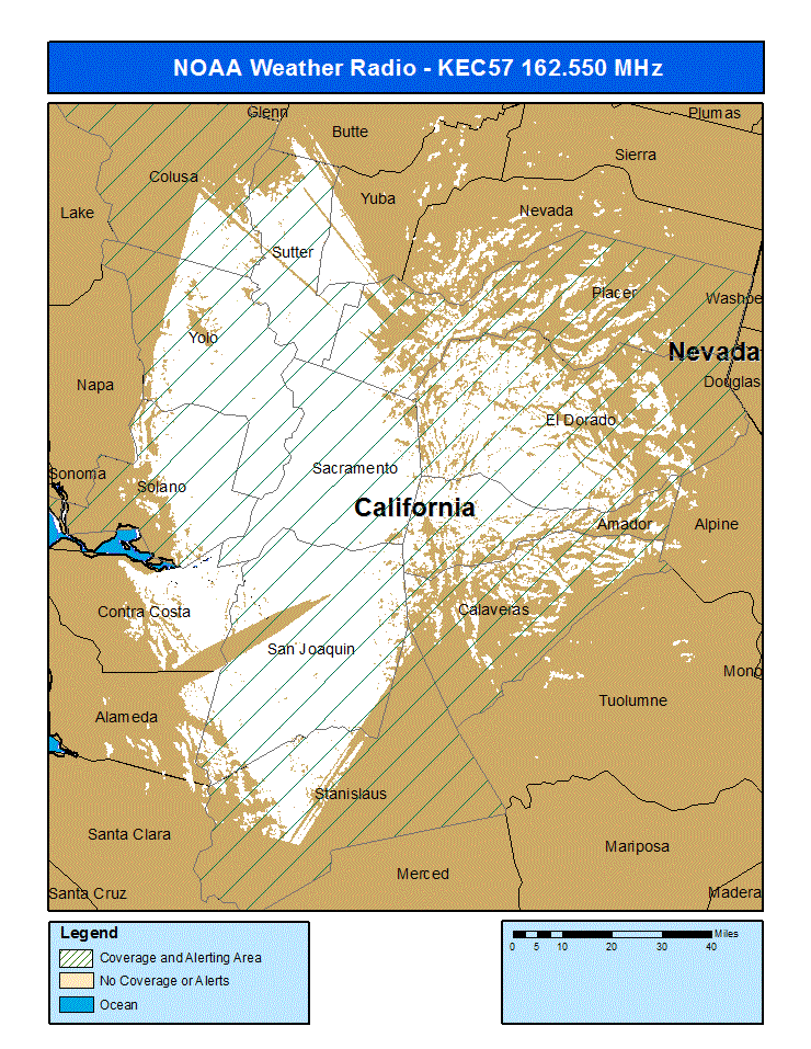 KEC57 Weather Radio Coverage Map